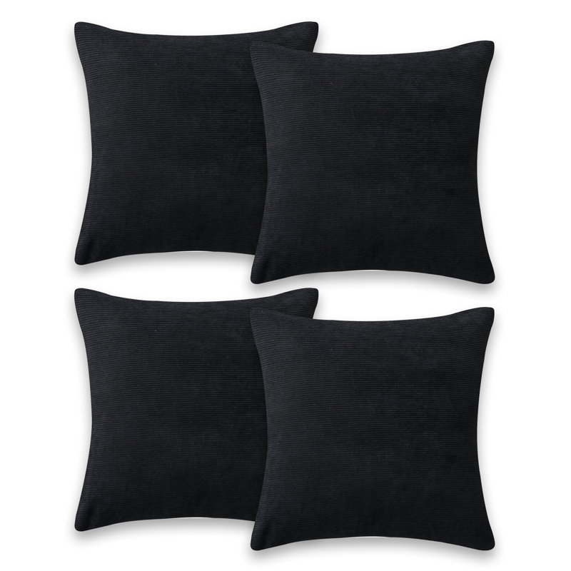 Striped Square Throw Pillow Insert, Black