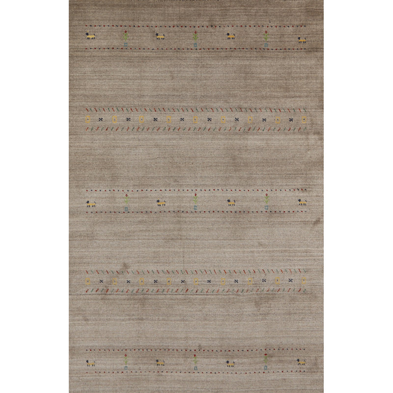 Tapis tribal en laine de style Gabbeh 5 x 8