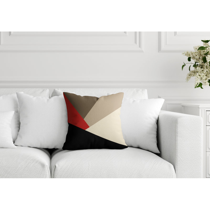 Isla Outdoor Reversible Throw Pillow, 17H" x 17W", Red Geometric 2
