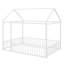 Structure de lit double, lit Montessori en métal avec clôture pour garçons, maisonnette pour enfants, sans lattes