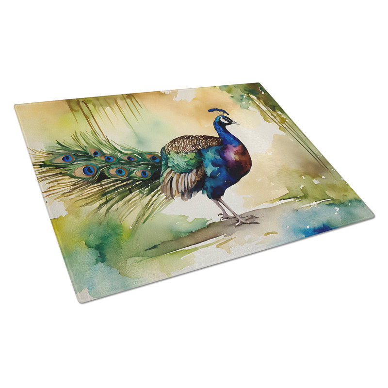 Peacock Glass Cutting Board