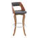 Brookson Swivel Counter or Bar Height Bar Stool with Open Back in Faux Leather, and Walnut Wood