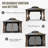 10 Ft. W x 10 Ft. W Galvanized Steel Patio Gazebo with Overhang Slope-design Double Roof