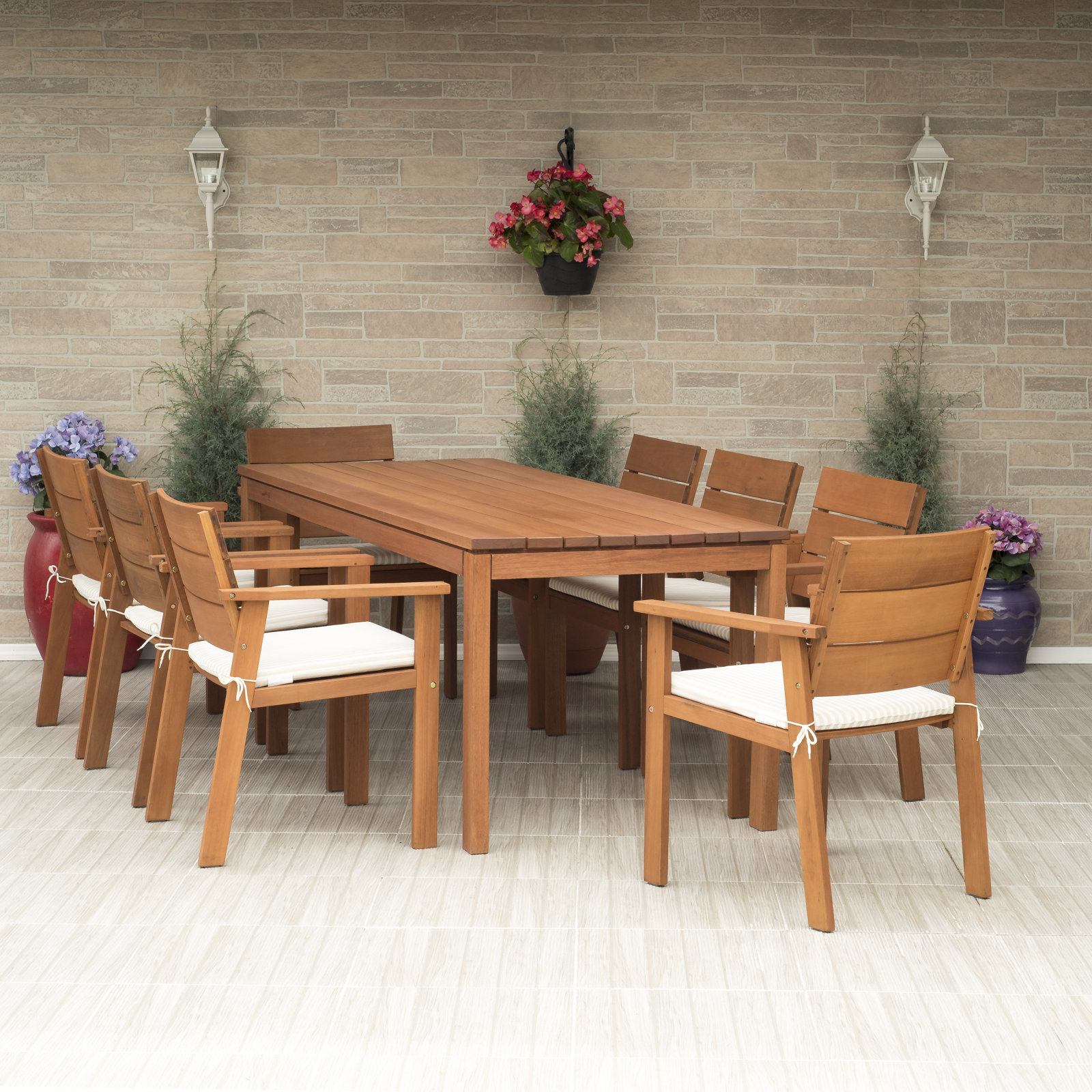 Anautica 83" Eucalyptus Patio Dining Set