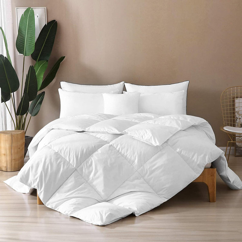 All Seasom Goose Down And Feather And 100% Cotton Cover - Stand-Alone Down Comforter, Queen Down Comforter