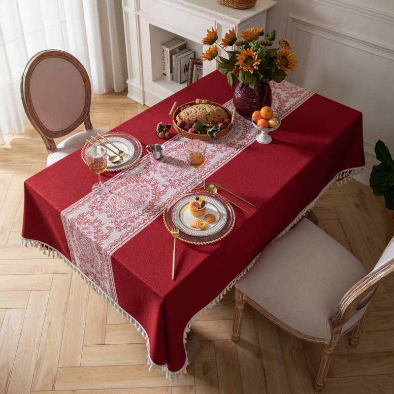 Nappe en lin lavable de haute qualité avec pampille, L 86 po x P 55 po