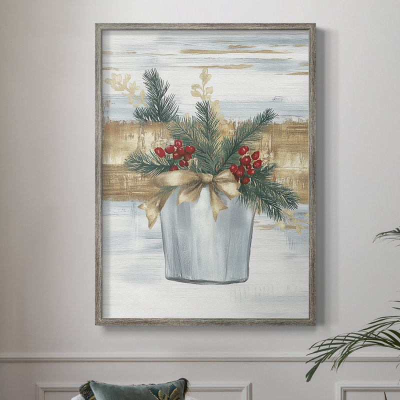 «Christmas Holiday Art», reproduction encadrée CLxx - bois massif, H 30 po x l 24 po