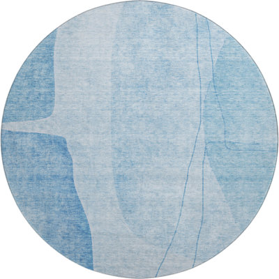 Premium Machine Washable Prisco Blue Rug