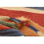 Tapis de couloir orange / jaune / bleu en laine tissé à plat à la main style sud-ouest Mckittrick