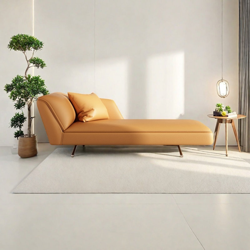 Fauteuil inclinable léger en similicuir luxueux, Orange, Orienté à gauche (vu de face)