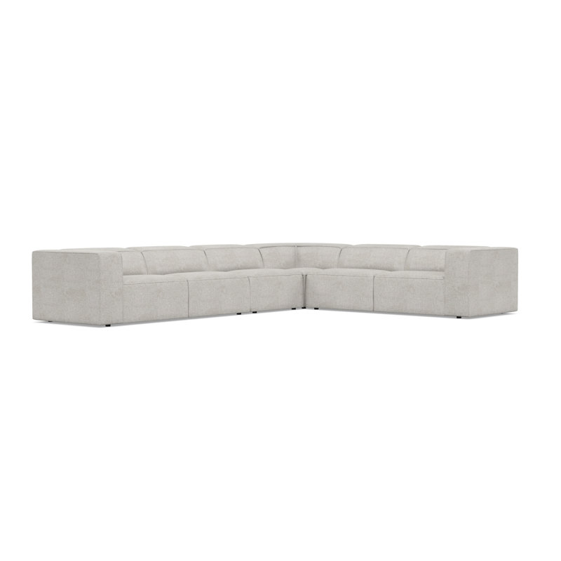 Bernhardt Bliss 4-Piece Fabric Sectional, Light Gray Polyester, 28" H x 160.5" W x 123.5" D