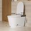 Toilette à bidet allongée avec ouverture / chasse automatique, bouclier en mousse, siège chauffant, eau chaude instantanée, double chasse d'eau 1,0 / 1,28 GPF