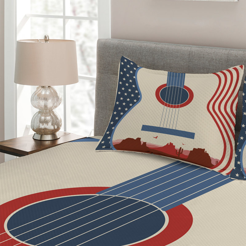 Music Farmhouse / Country Polyester Coverlet