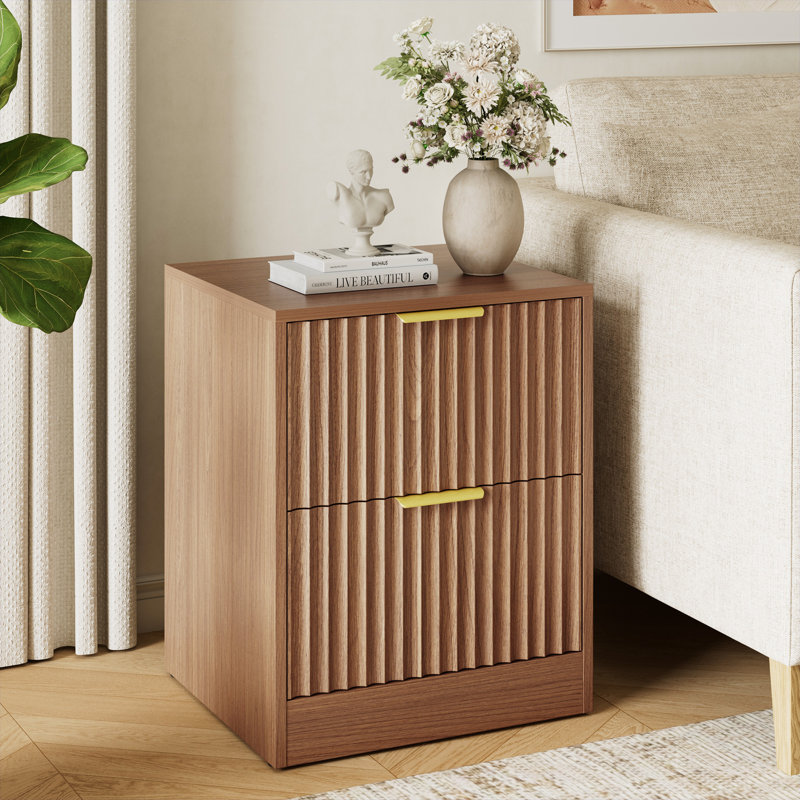 Ensemble 3 pièces commode 8 tiroirs et table de chevet 2 tiroirs, Brun