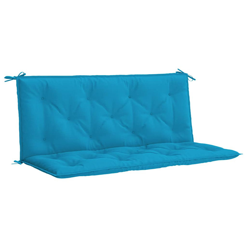 Garden Bench Cushion Set of 2 Light Blue Outdoor Garden Seating Cushions, Fabric - Light Blue, 19.7" H x 47.2" W x 1.1" D