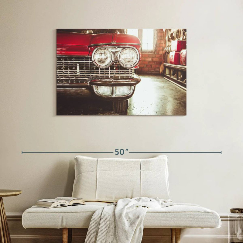 Mehar Vintage Car Inside Garage, 26" H x 39" W