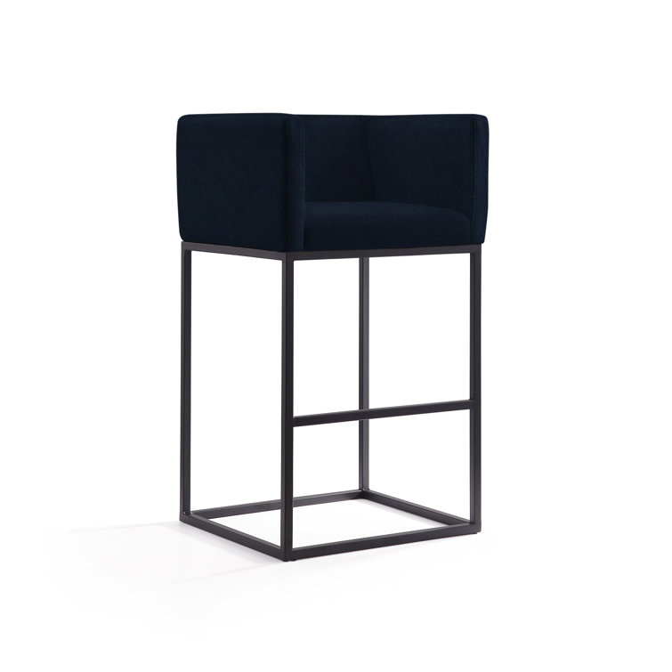 Upholstered Counter Stool with Metal Frame