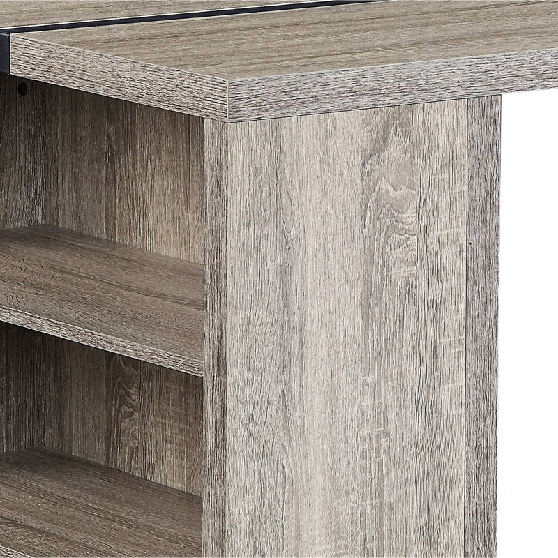 Table de salle à manger contemporaine en gris et noir, rectangulaire avec rangement compact en métal incrusté, table moderne noire, garniture d'espaces fonctionnels
