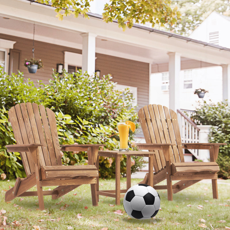 Wooden Outdoor Adirondack Chair(Set of 2), Light Brown