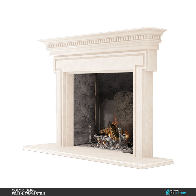Saint Denis Fireplace Surround, Travertine Beige