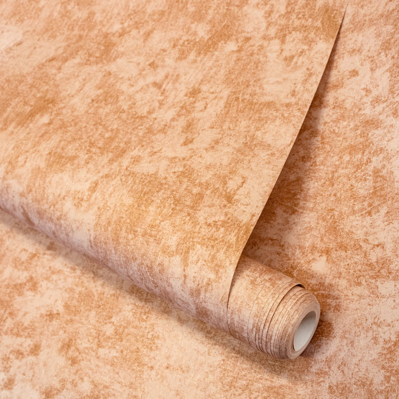Thaler Shimmery Plain Texture 10.05m x 53cm Wallpaper Roll, Orange