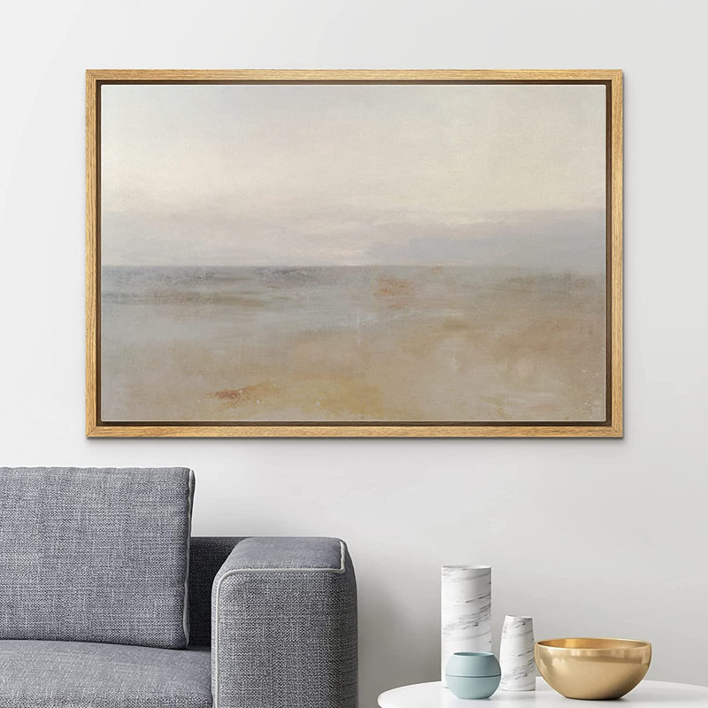 Natural Framed Abstract Landscape Canvas Print 24" x 36"