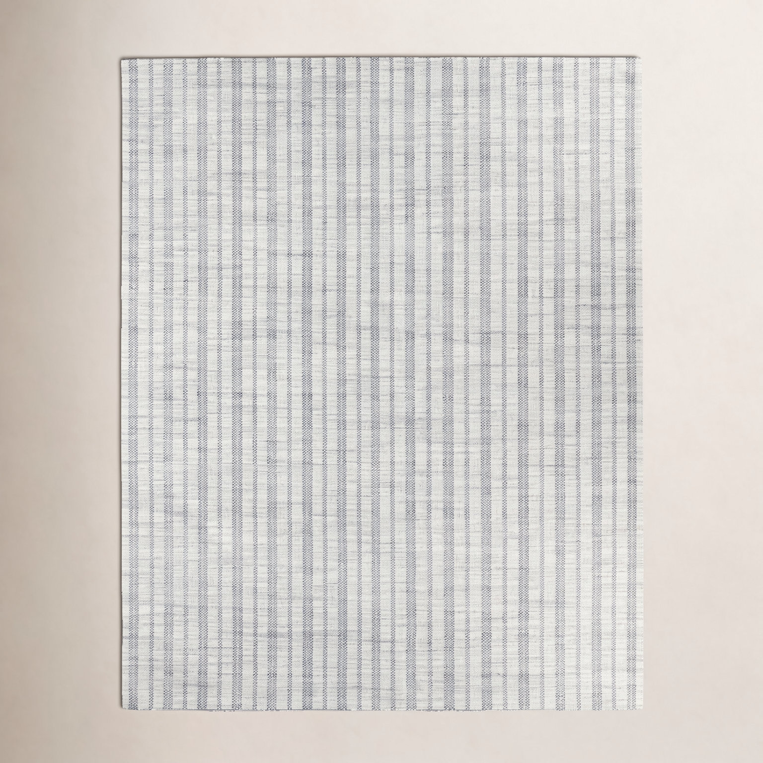 Ginevra Hand-Woven Striped Rug, Cream/Black, Rectangle 9' x 12'