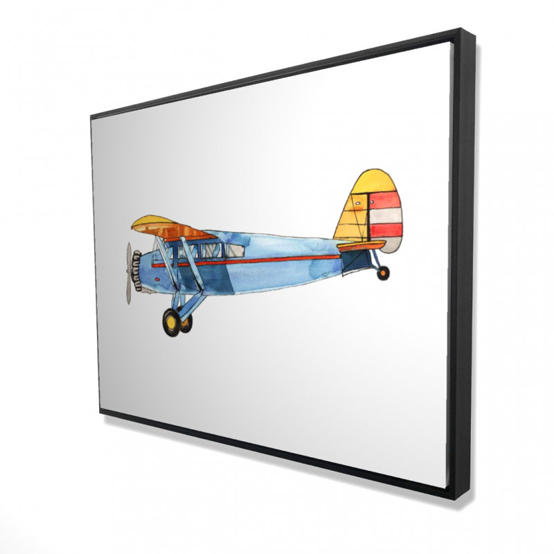 Small Blue Plane Print On Canvas