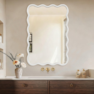 Miroir décoratif rectangulaire à cadre en bois pour chambre à coucher, salle de bain, salon, entrée