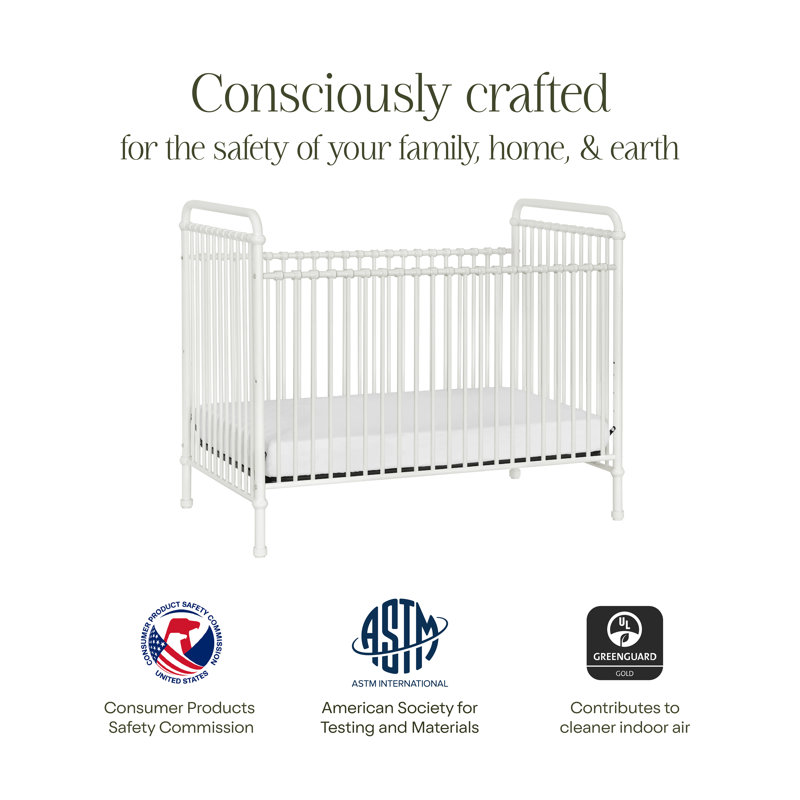 Abigail 3-in-1 Convertible Crib, Washed White