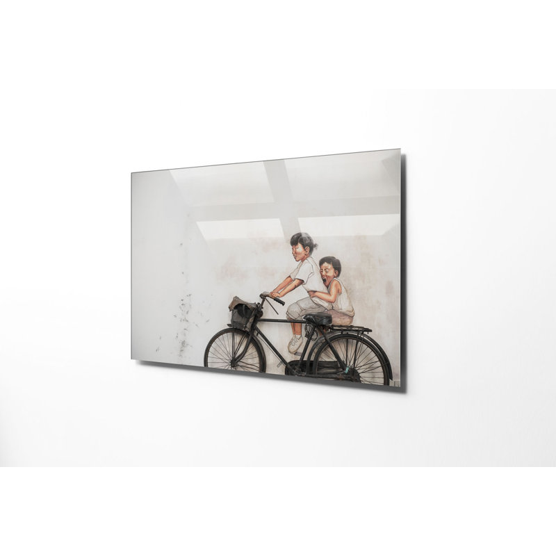 Superbe peinture en verre trempé Banksy de 17,7 po x 25,6 po | 100% verre trempé, épaisseur: 0,16 pouce | Parfait pour la décoration intérieure moderne, œuvre d'art unique, idéal pour les salons et les bureaux