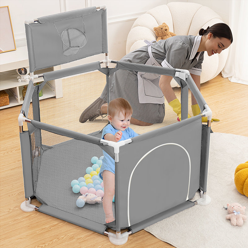 Barrière de sécurité pour bébé, Gris