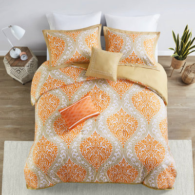 Édredon doux pour lit double / grand: orange et taupe Élégant pour: double / grand, couleur