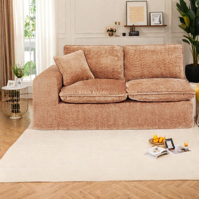 Canapés modulaires confortables et confortables, tissu Boucle, idéal pour la maison