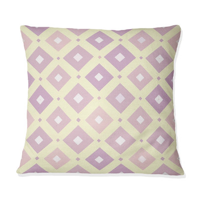 Pink Beige Geometric Lilac Pattern - Geometric Lumbar Pillow