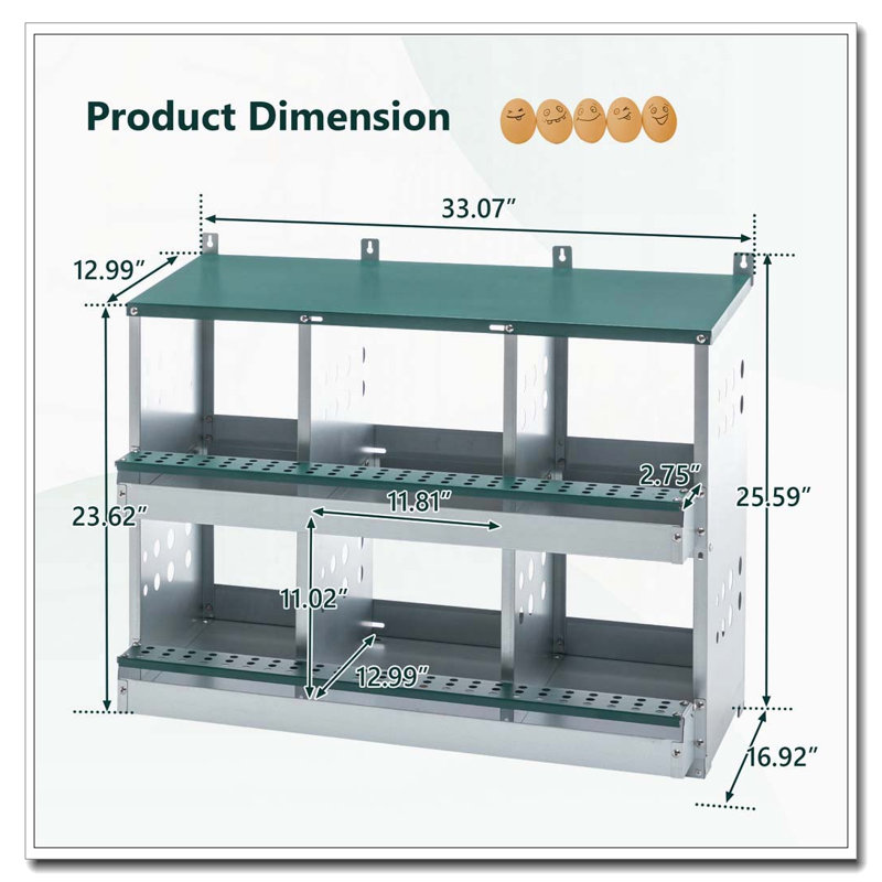 6-Compartment Roll Away Chicken Nesting Box