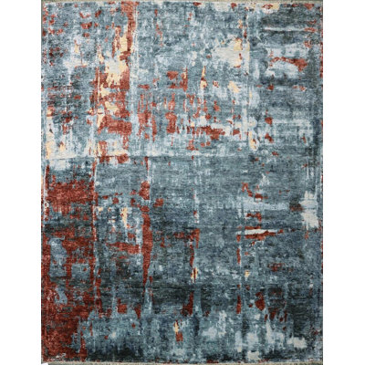 Contemporary One-of-a-Kind Rectangle 8'11" X 12 Hand Knotted Area Rug