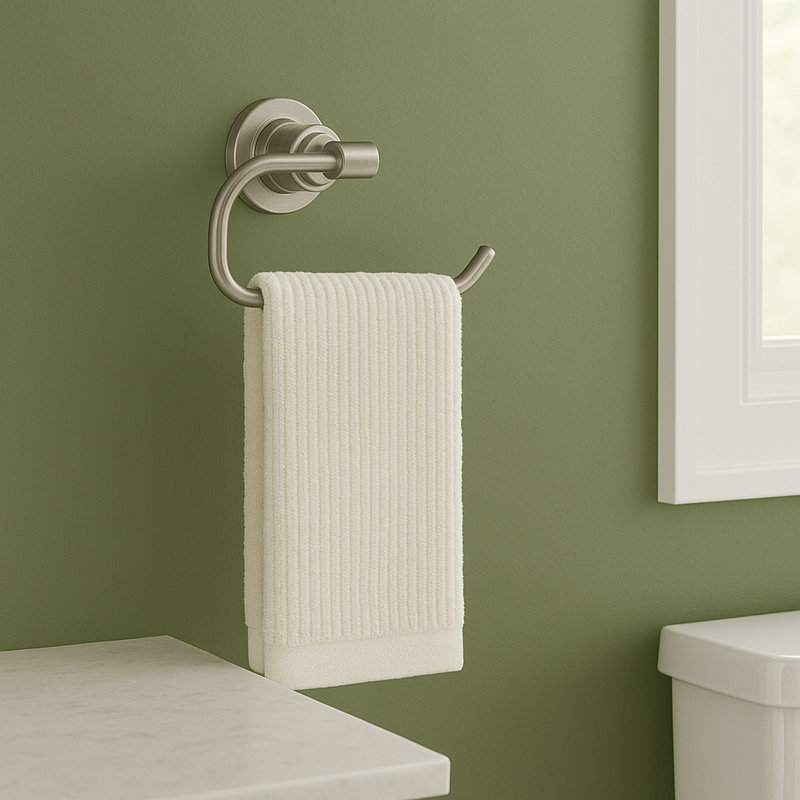 Geneva Wall Mounted Towel Ring, Satin Nickel