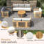 MIMO 5-Piece Solid Wood Outdoor Sofa Set with Coffee Table