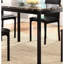 Table de salle à manger avec faux marbre brun et métal noir, transitionnel, 4 sièges, structure en métal à assemblage par l'utilisateur, sièges