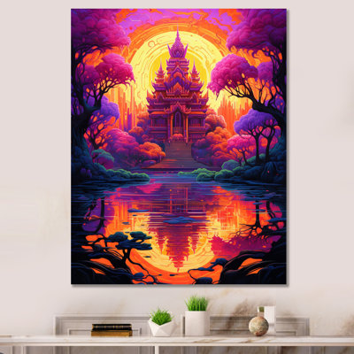 Temple bouddhiste thaïlandais, paysage de rêve spirituel I sur toile