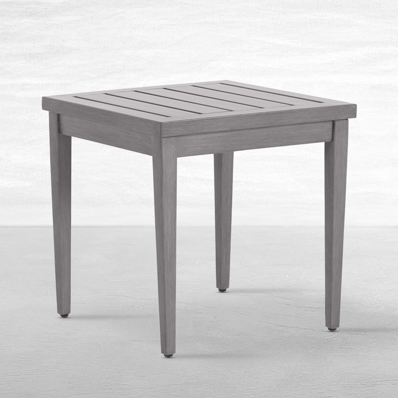 Brookings Wrought Aluminum Side Table, Oyster