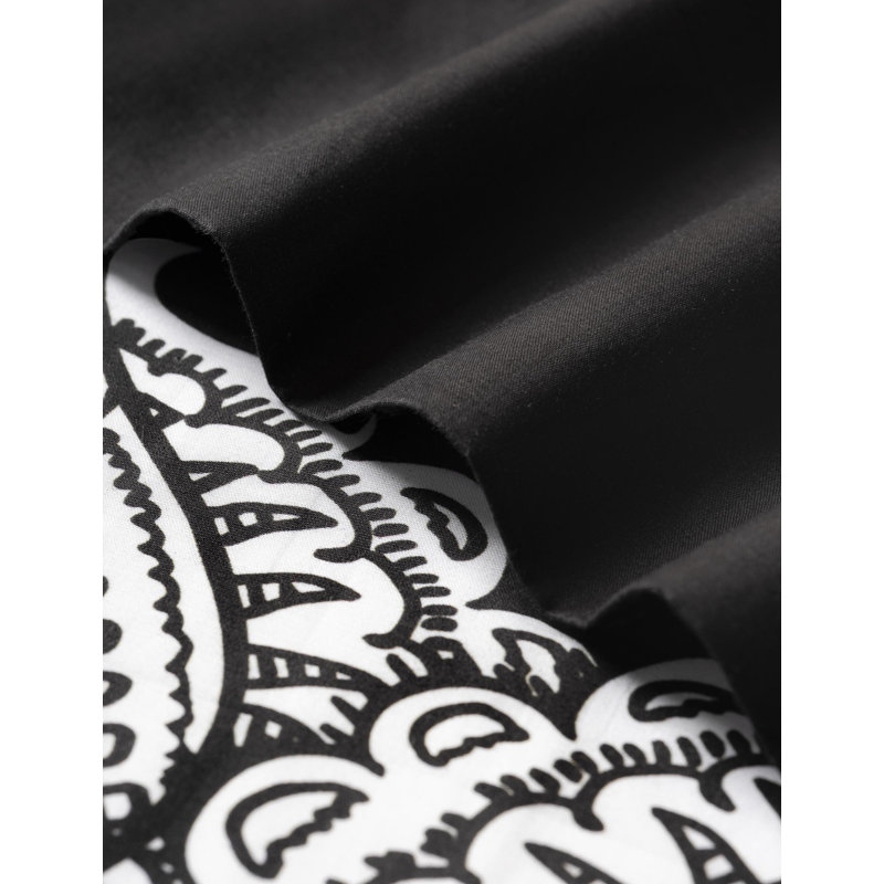 Black&White Paisley 4 Piece 100% Cotton Guest Room Sheet Set Case Pack, Queen Sheet Set with 2 Pillowcases