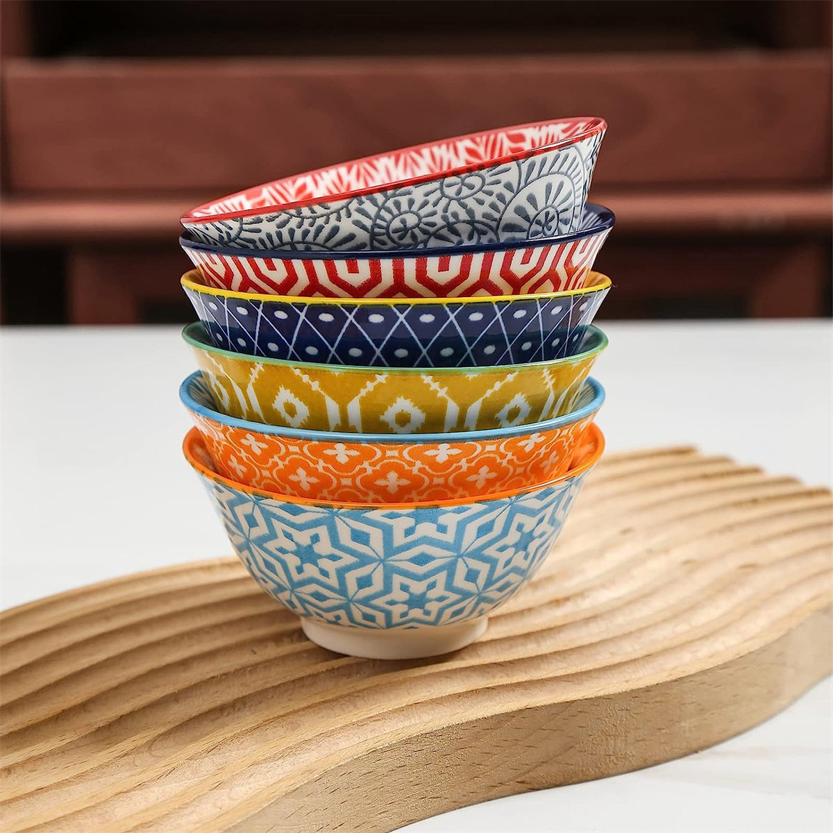 Bungalow Rose Ceramic 3.5 Inch Dessert Bowls Set, 4 Oz Cute Small Bowls  Dipping Bowls For Ice Cream Snack Side Dishes Condiment, Microwave Oven  Dishwasher Safe, Set Of 6, Assorted Colors