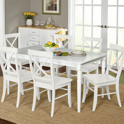 Bellmead Cross-Back Dining Set with Rectangular Table