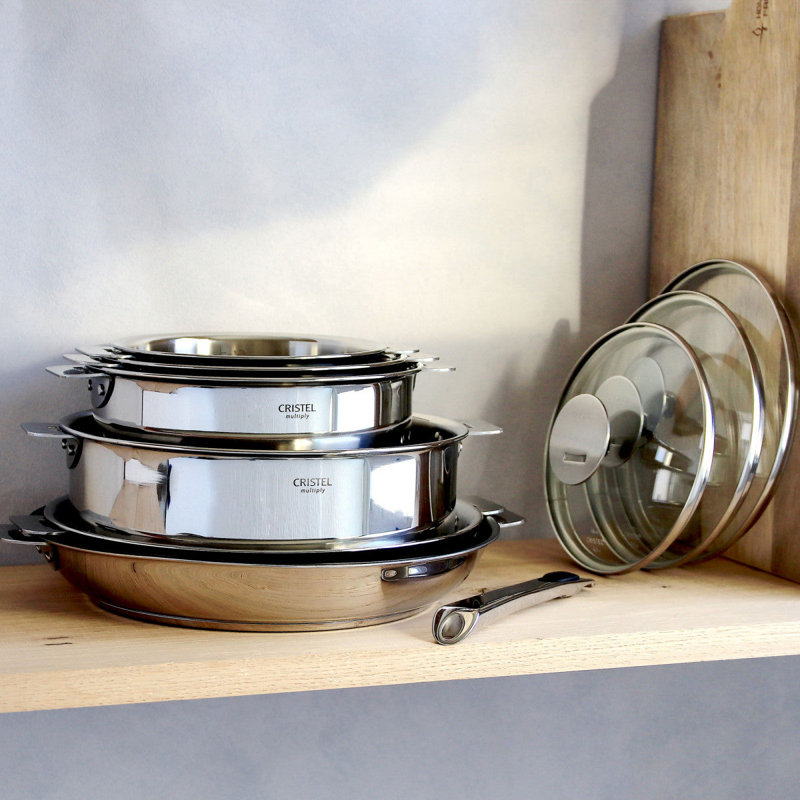 Cristel 2.5 Quart Stainless Steel Saucepan with Glass Lid