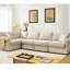 Canapé en L, canapé modulaire à 5 places, beige rembourré avec accoudoirs roulés et assise modulable confortable, structure à dossier rembourré-1718949784