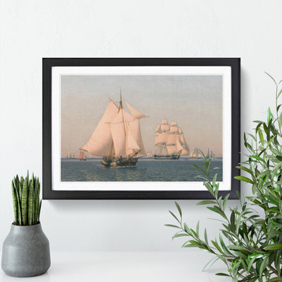 Ships Under Sail by Christoffer Wilhelm Eckersberg - Picture Frame Painting