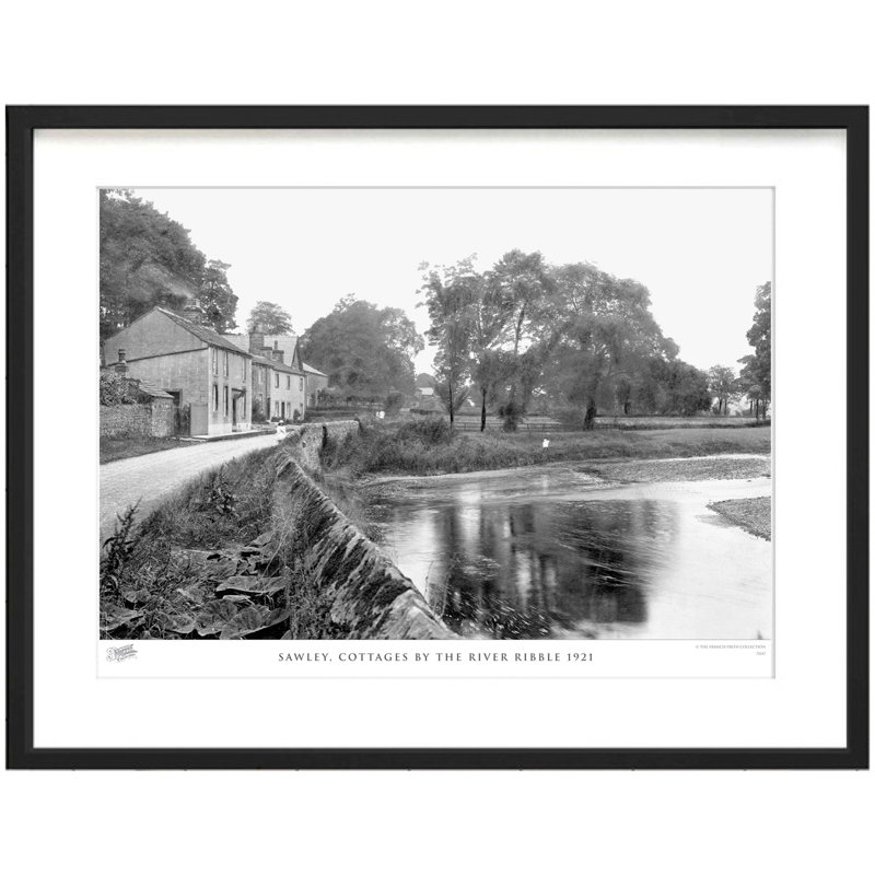 Sawley, Cottages By The River Ribble 1921 - Single Picture Frame Print, 28cm H x 36cm W x 2.3cm D