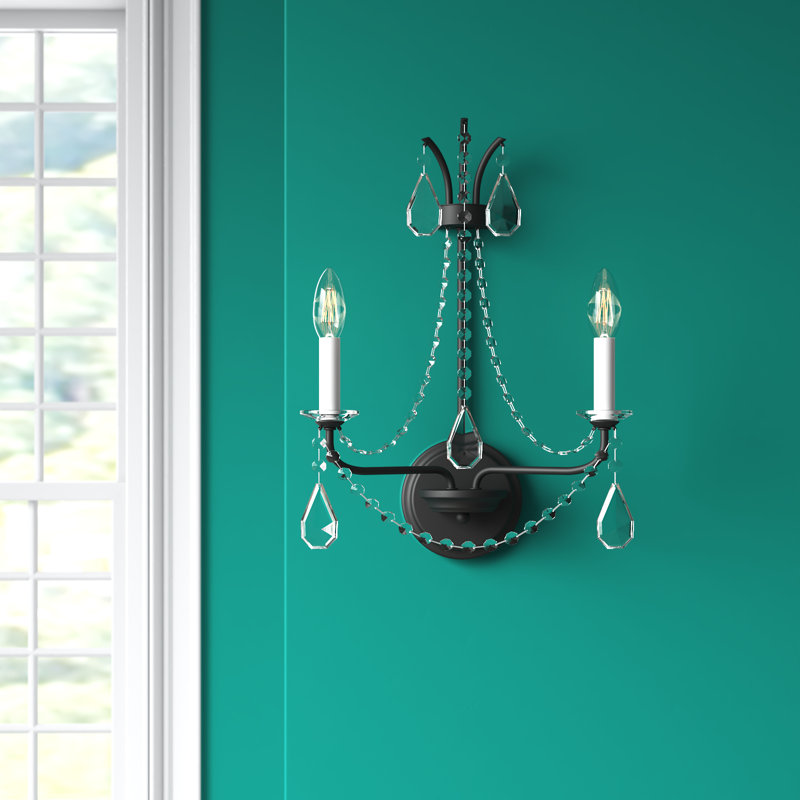 Overbey Iron Candle Wall Light, Matte Black